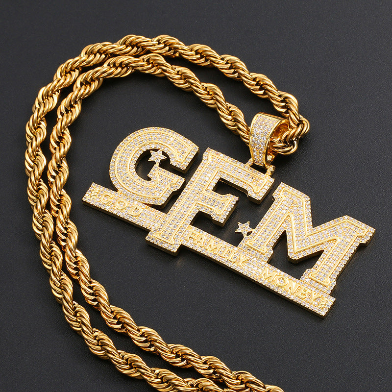 God Family Money Iced Out Pendants For Men 14K Gold Plated TRIPOD JEWELRY