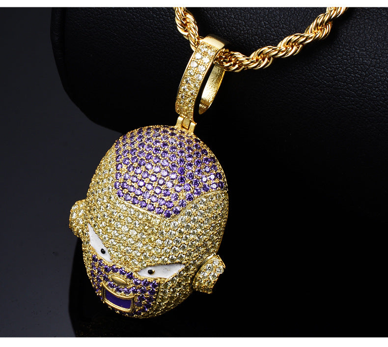 18K Gold Iced Frieza Pendant Tripodjewelry