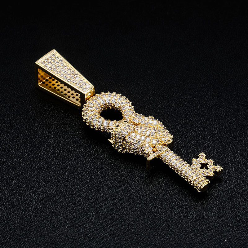 Owl key Full of Zirconia Punk Pendant Tripodjewelry