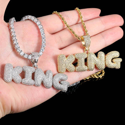 Customized Bubble Letter Name Chain Necklace Name Plate Chains