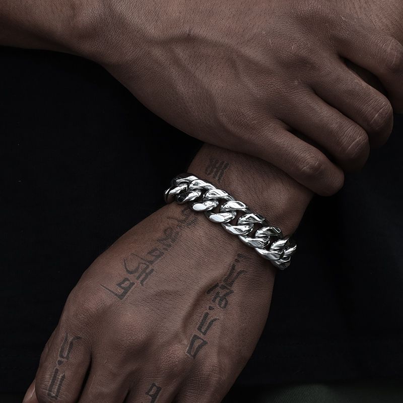 16MM White Gold Plated Miami Cuban Link Bracelet