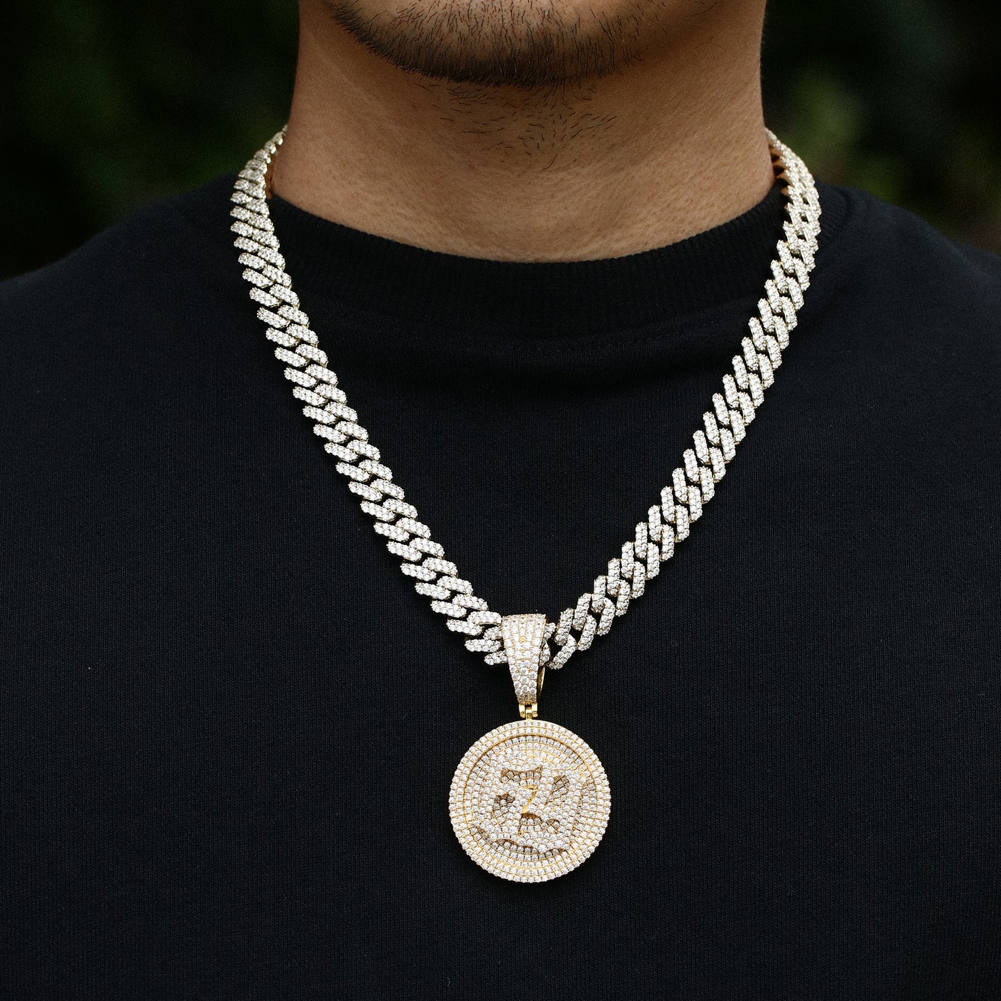 Iced Out 69 Gold Plated 6IX9INE 3D Giant Disc Bling-Bling Pendant