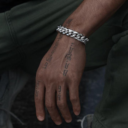 8/10/12/14/16/18MM White Gold Plated Iced Out Clasp Miami Cuban Link Bracelet