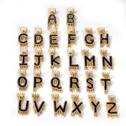 Iced Out Initial Single-Letter Custom Pendant Necklace