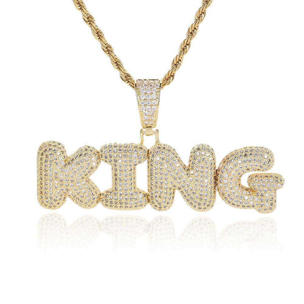 Customized Bubble Letter Name Chain Necklace Name Plate Chains