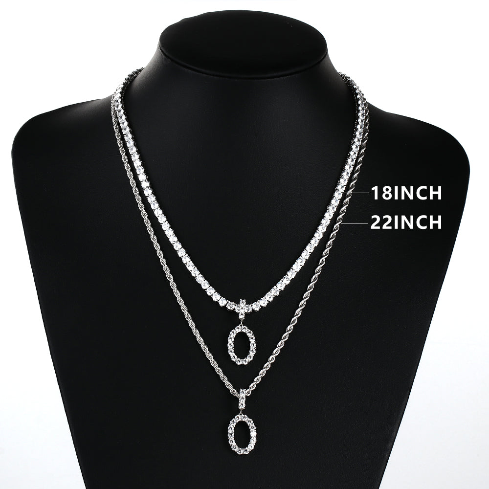 White Gold Personalized  Letter Pendant