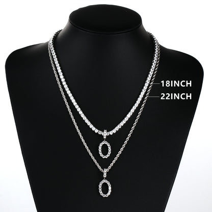 White Gold Personalized  Letter Pendant