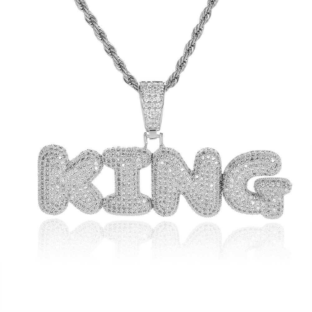 Customized Bubble Letter Name Chain Necklace Name Plate Chains