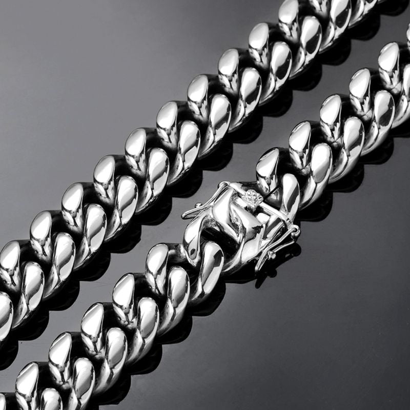 16MM White Gold Plated Miami Cuban Link Bracelet