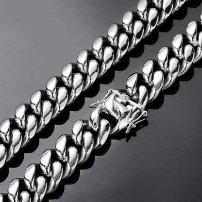 16MM White Gold Plated Miami Cuban Link Bracelet