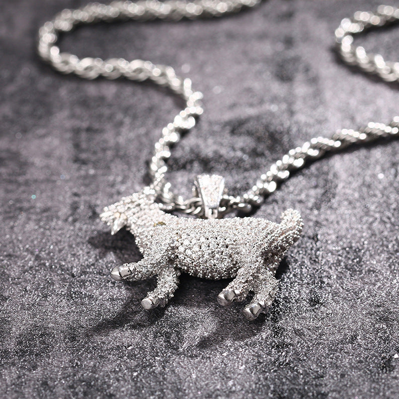 Iced Out Double Sided Goat Pendant TRIPOD JEWELRY