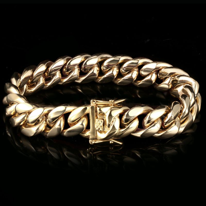 18MM 14K Gold Plated Miami Cuban Link Bracelet