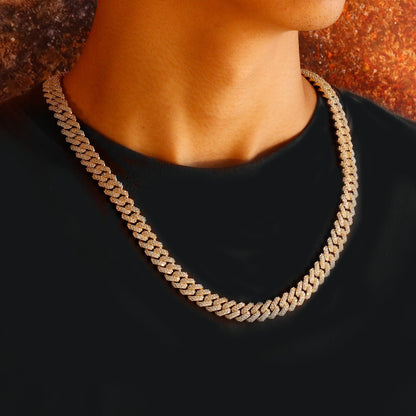Cuban Link Chain Necklace - Gold & White Gold TRIPOD JEWELRY
