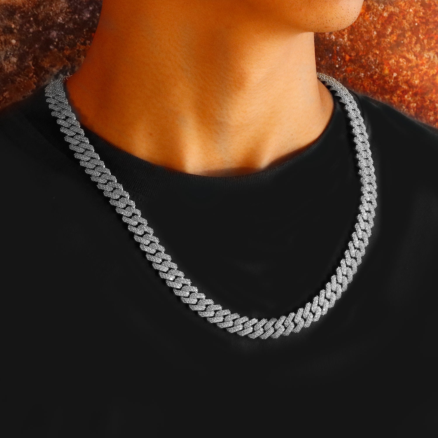 Cuban Link Chain Necklace - Gold & White Gold TRIPOD JEWELRY