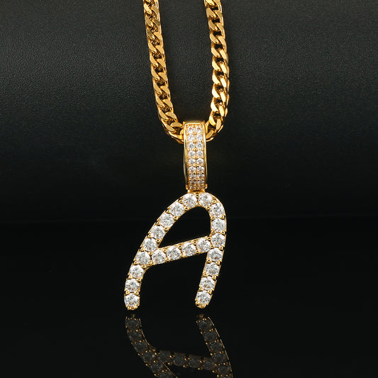 14k Gold Letter Pendant Initial Necklaces Personalized Gold Plated