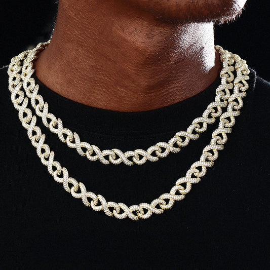 18K Gold Diamond Cuba Chain Necklace TRIPOD JEWELRY