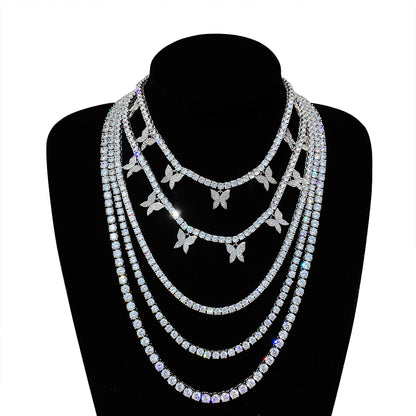 4mm Tennis Chain Butterfly Choker Necklace
