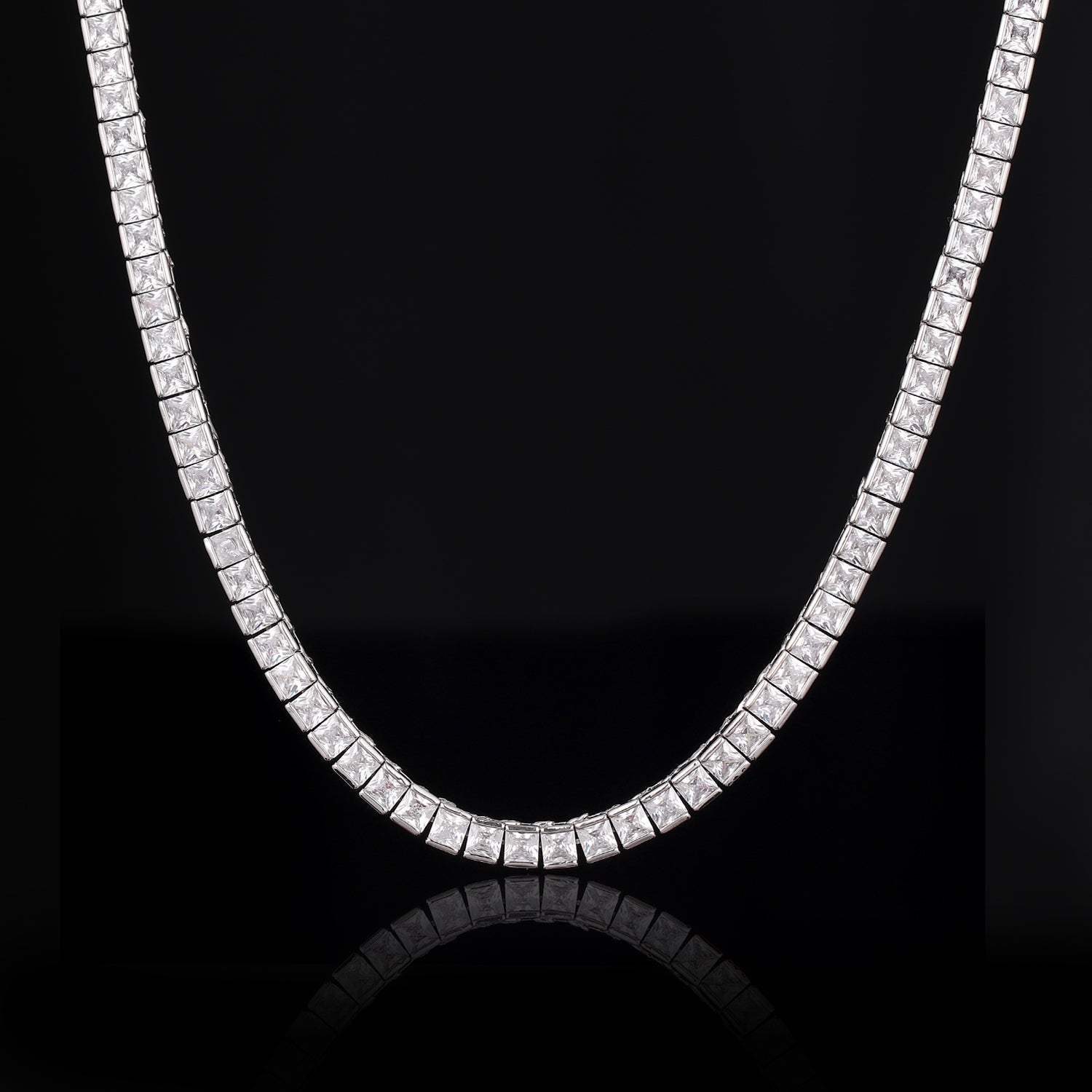 14 / 18K Stainless Steel Zircon Stone Necklace Chain TRIPOD JEWELRY