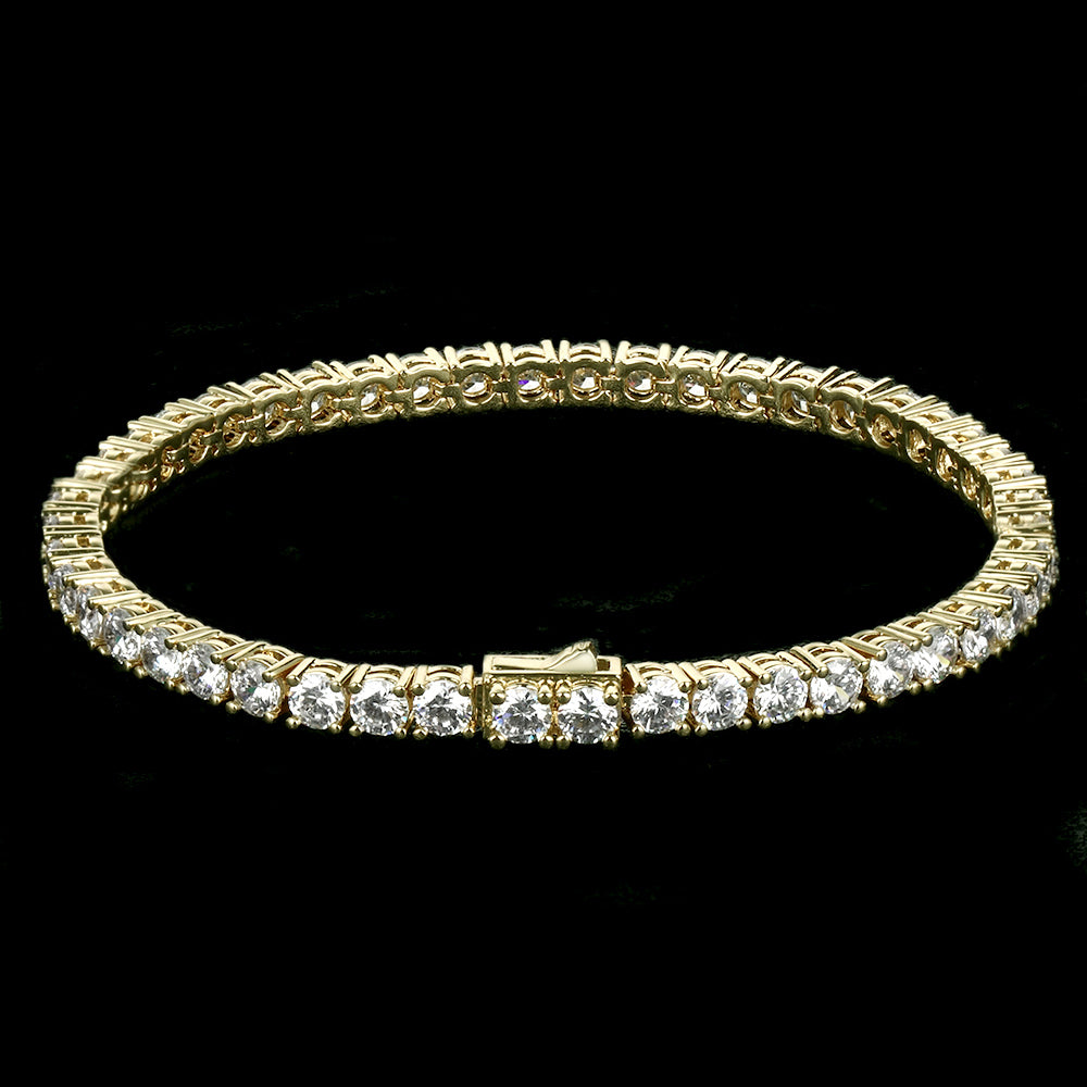 4MM  Gold Plated Tennis Chain and Bracelet Set
