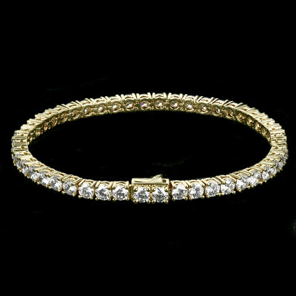 4MM  Gold Plated Tennis Chain and Bracelet Set