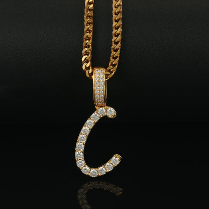14k Gold Letter Pendant Initial Necklaces Personalized Gold Plated