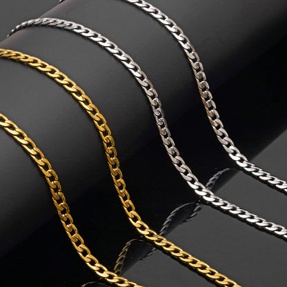 3MM 18K Gold Plated Stainless Steel  Franco Chain Necklace