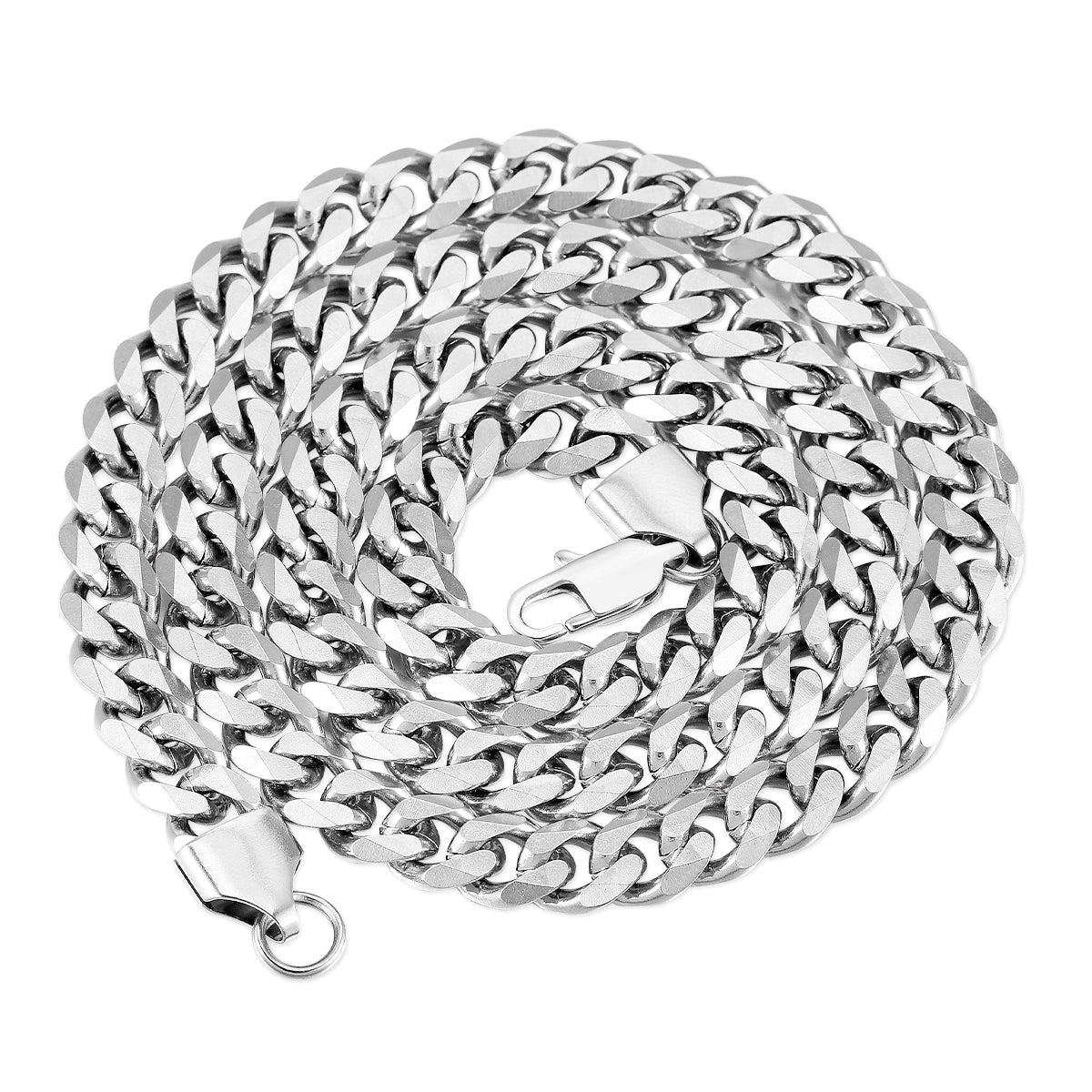 4MM White Gold Miami Micro Cuban Link Chain Necklace