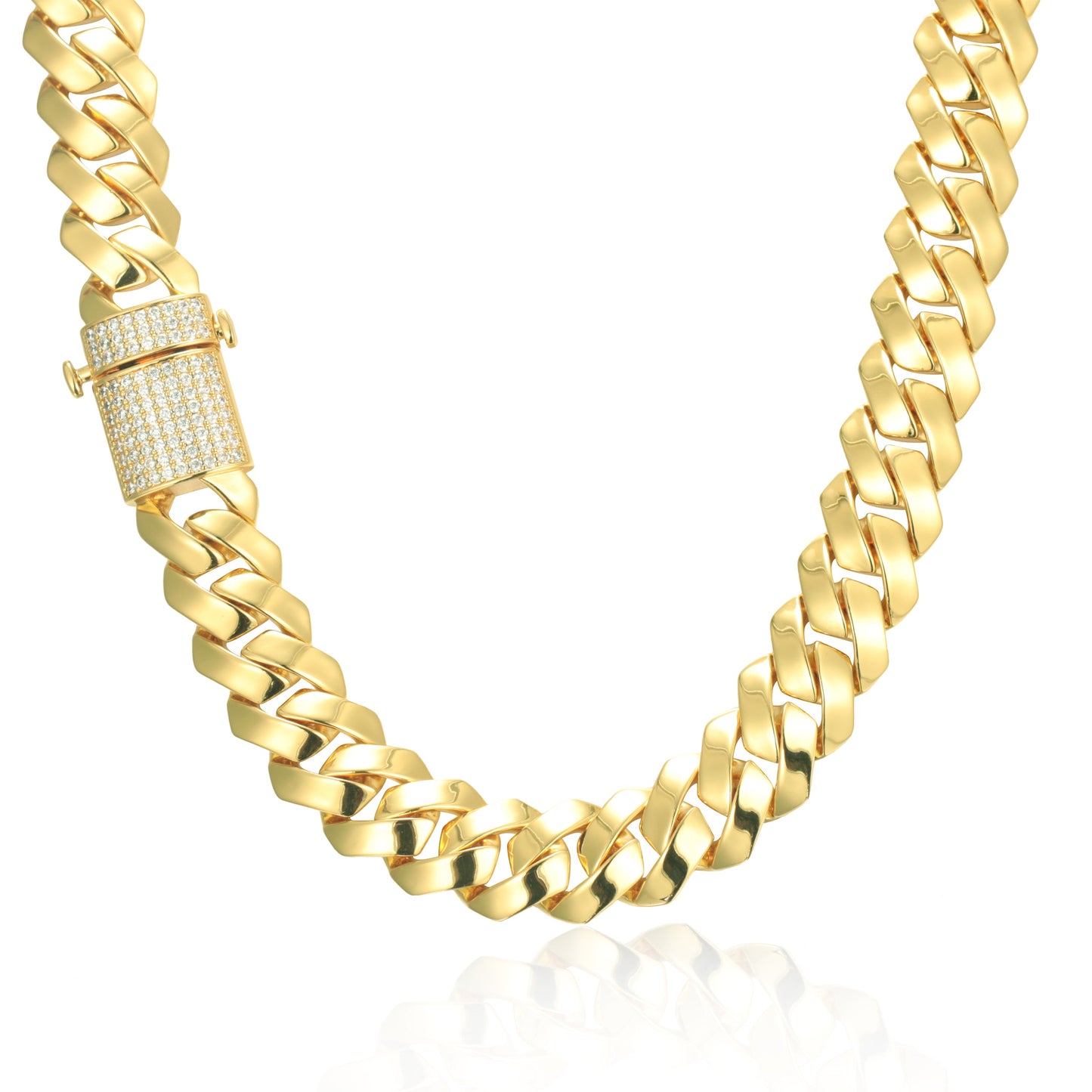 15MM 18K Mens  Gold Plated Miami Cuban Link Bracelet