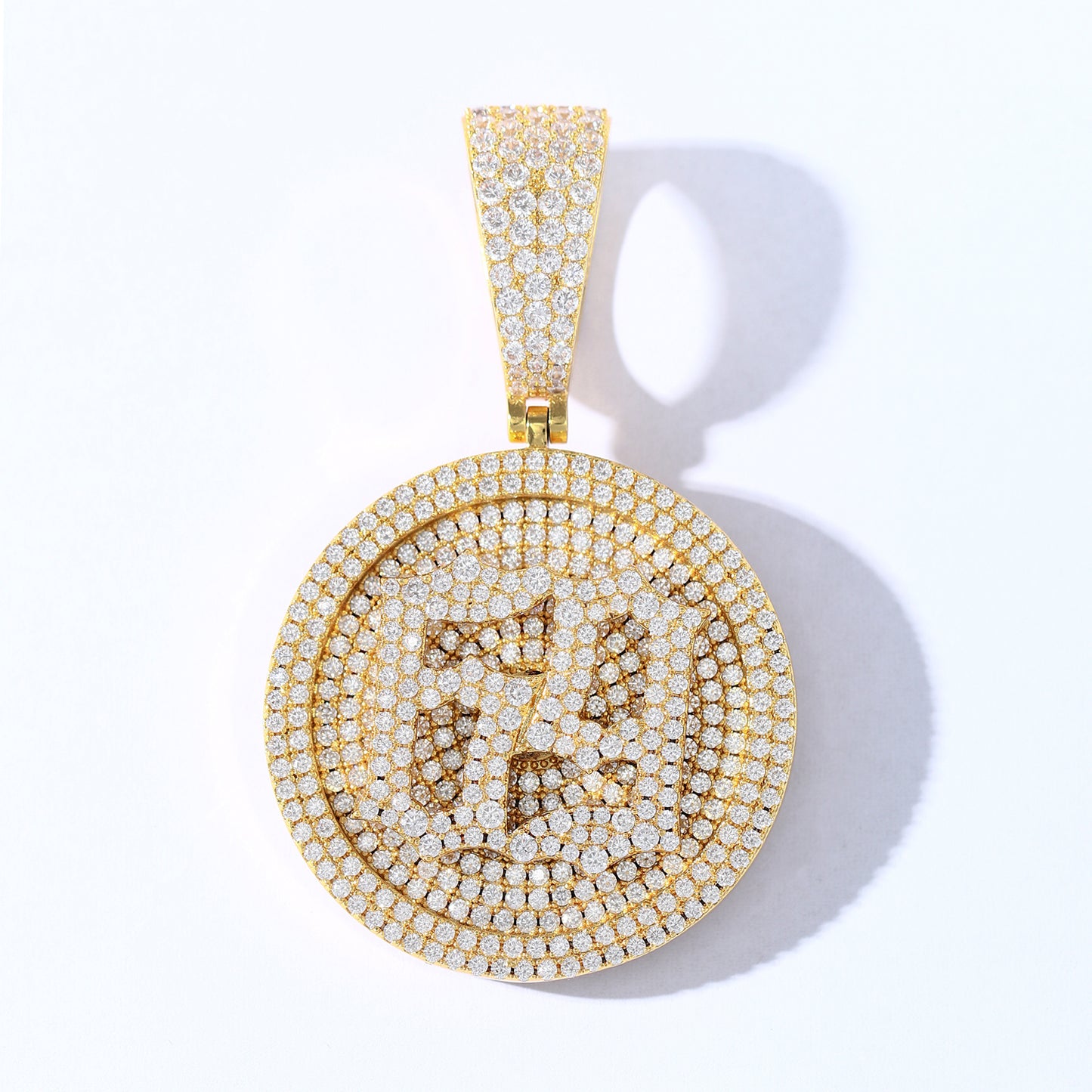 Iced Out 69 Gold Plated 6IX9INE 3D Giant Disc Bling-Bling Pendant