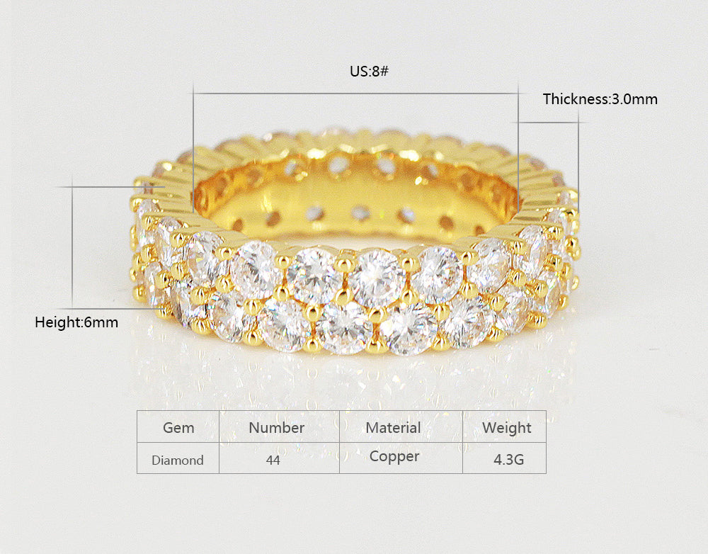 14K Gold Dual Eternity Ring Tripodjewelry