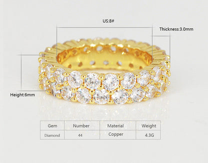 14K Gold Dual Eternity Ring Tripodjewelry
