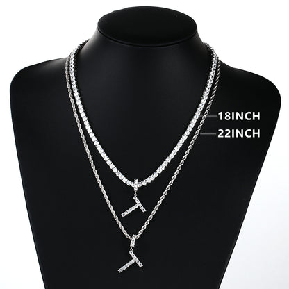 White Gold Personalized  Letter Pendant