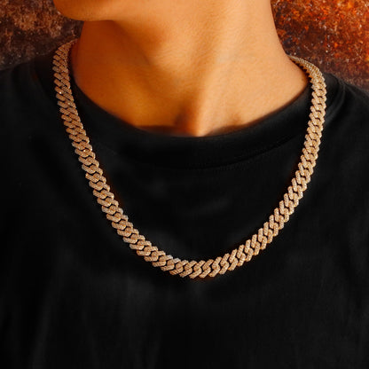 Cuban Link Chain Necklace - Gold & White Gold TRIPOD JEWELRY