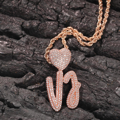 14K Gold/White Gold Love Letter Custom Pendant Gift For Men