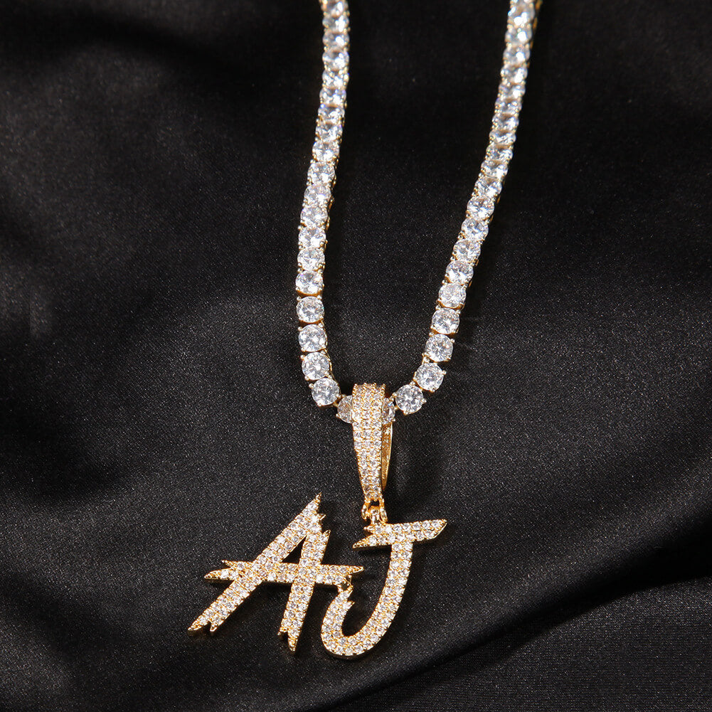 Custom Diamond Square Letter Pendant Iced Out Men's Jewelry Hip Hop