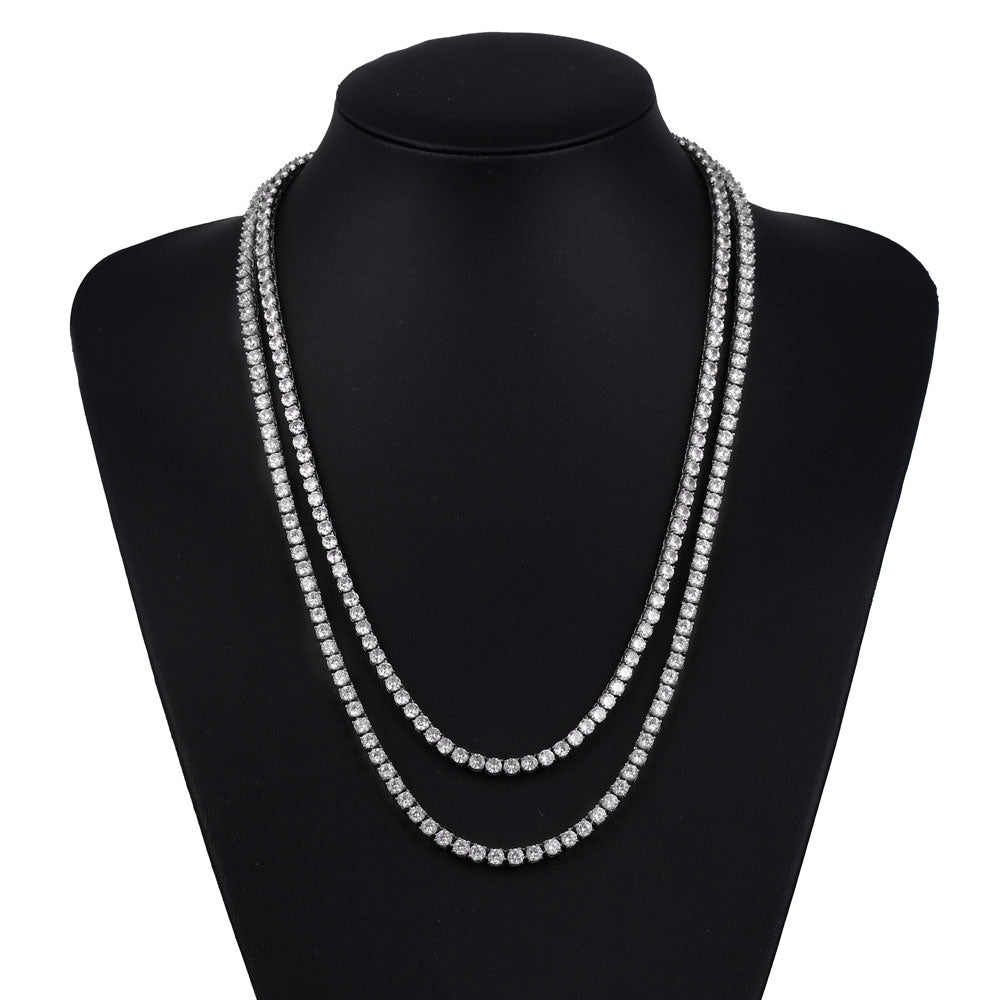 14K/18K Single Row Diamond Cuban Chain TRIPOD JEWELRY