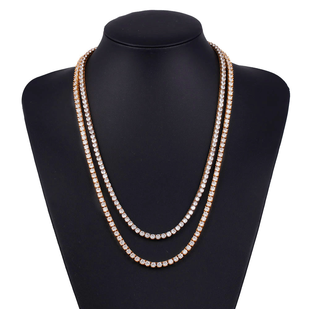 14K/18K Single Row Diamond Cuban Chain TRIPOD JEWELRY