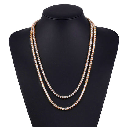 14K/18K Single Row Diamond Cuban Chain TRIPOD JEWELRY