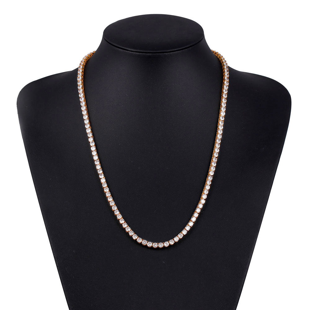 14K/18K Single Row Diamond Cuban Chain TRIPOD JEWELRY