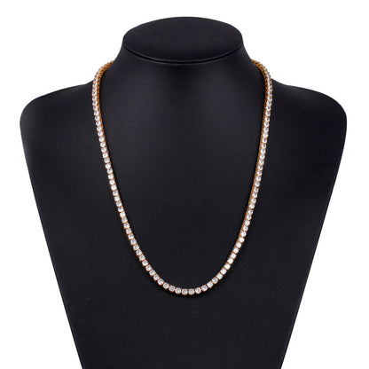 14K/18K Single Row Diamond Cuban Chain TRIPOD JEWELRY