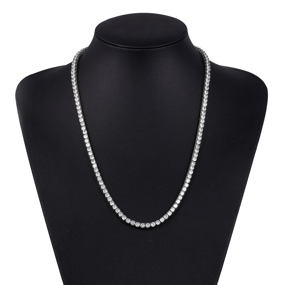 14K/18K Single Row Diamond Cuban Chain TRIPOD JEWELRY