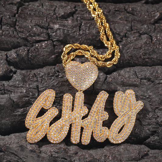 14K Gold/White Gold Love Letter Custom Pendant Gift For Men