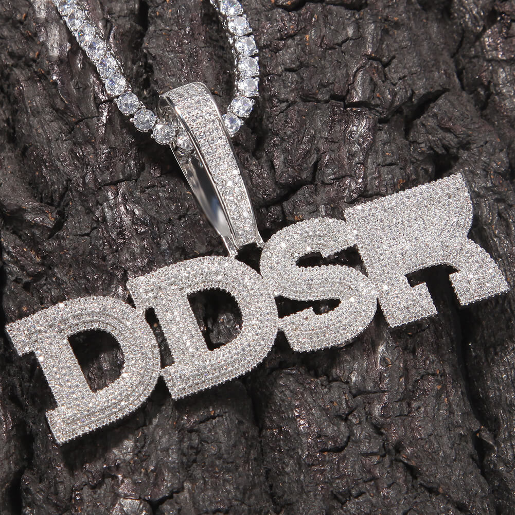 Micro Pave Custom Name Pendant Necklace For Men TRIPOD JEWELRY