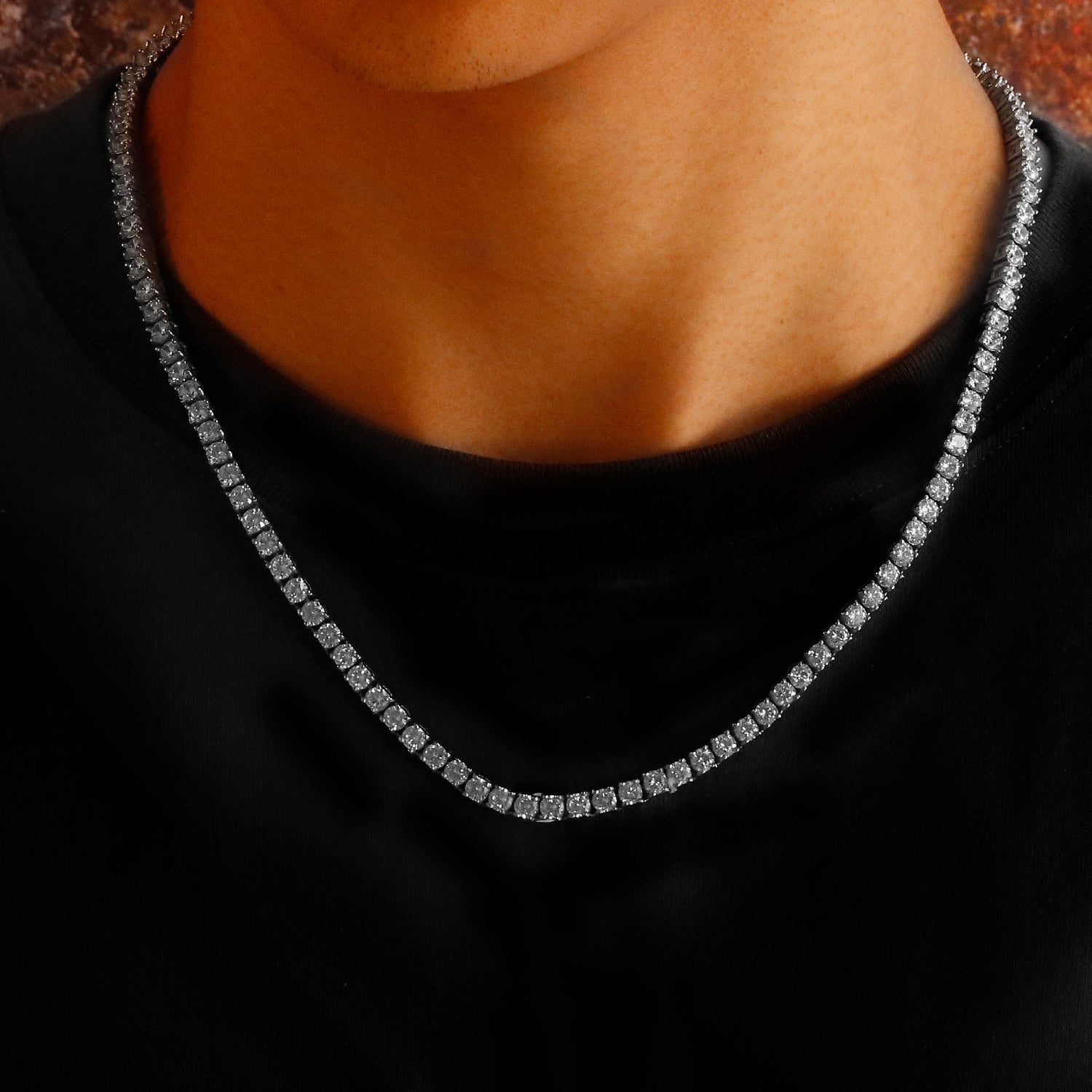 Single Row Diamond Chain Necklace - Gold & Rose Gold & White Gold TRIPOD JEWELRY
