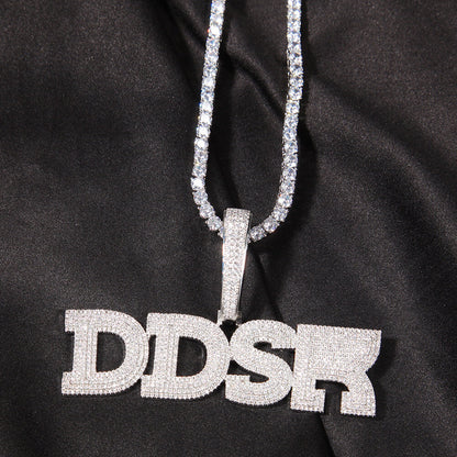Micro Pave Custom Name Pendant Necklace For Men TRIPOD JEWELRY