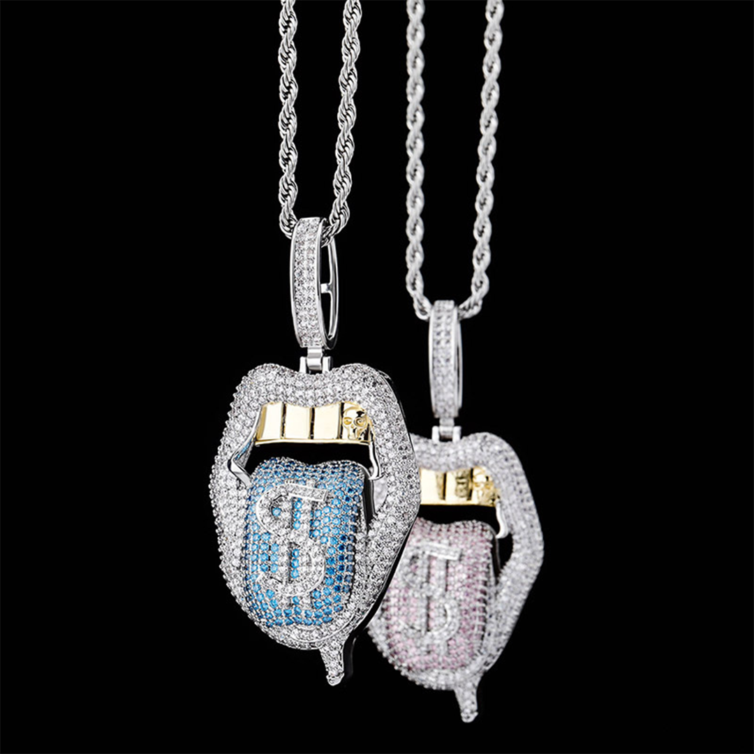 Big Mouth Tongue Dollar Hip Hop Pendant
