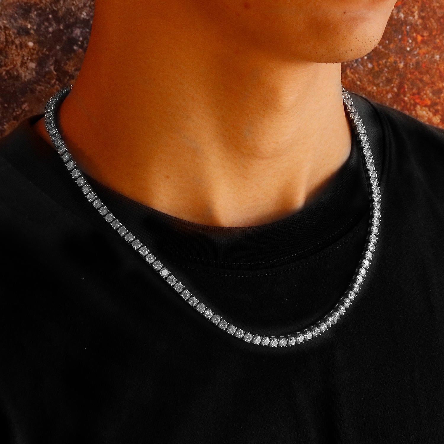 Single Row Diamond Chain Necklace - Gold & Rose Gold & White Gold TRIPOD JEWELRY