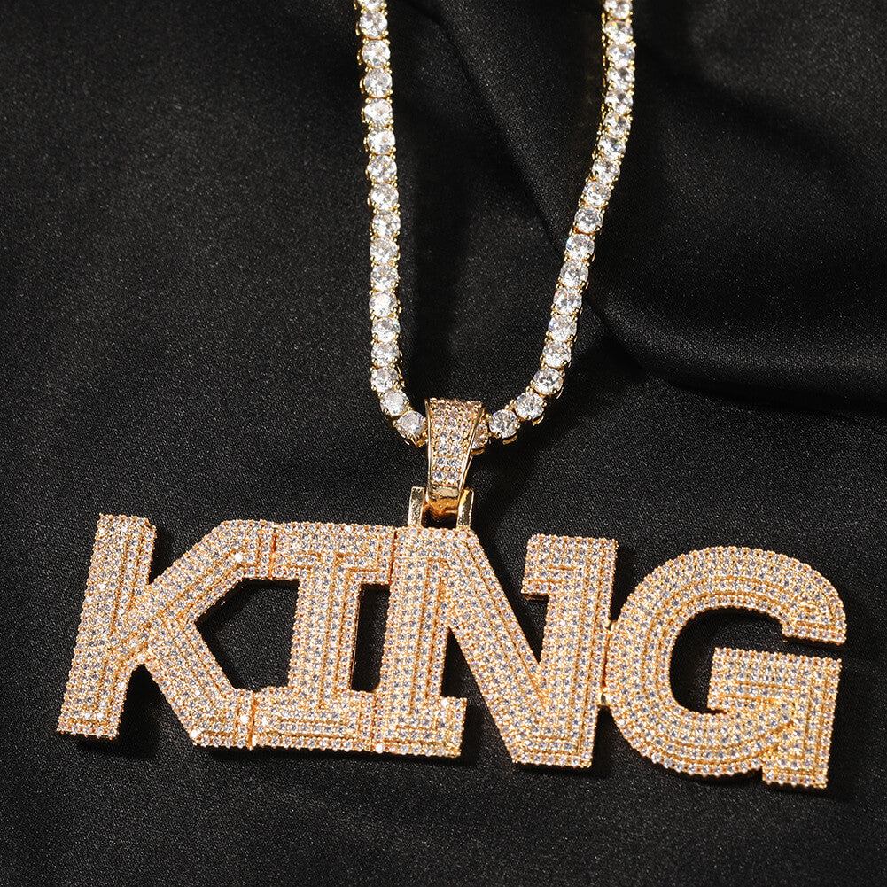Micro Pave Custom Name Pendant Necklace For Men TRIPOD JEWELRY