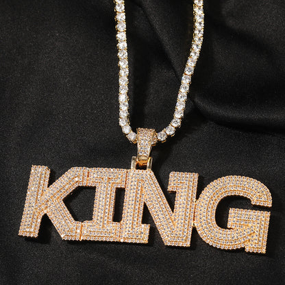 Micro Pave Custom Name Pendant Necklace For Men TRIPOD JEWELRY