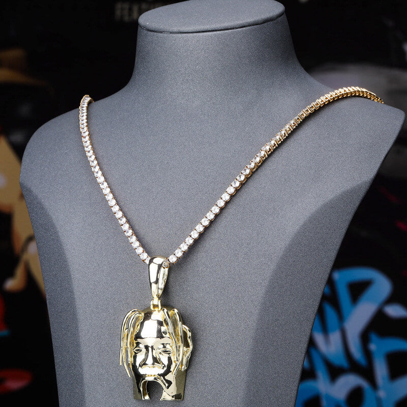 Gold/White Gold Iced Star Avatar Pendant Tripodjewelry